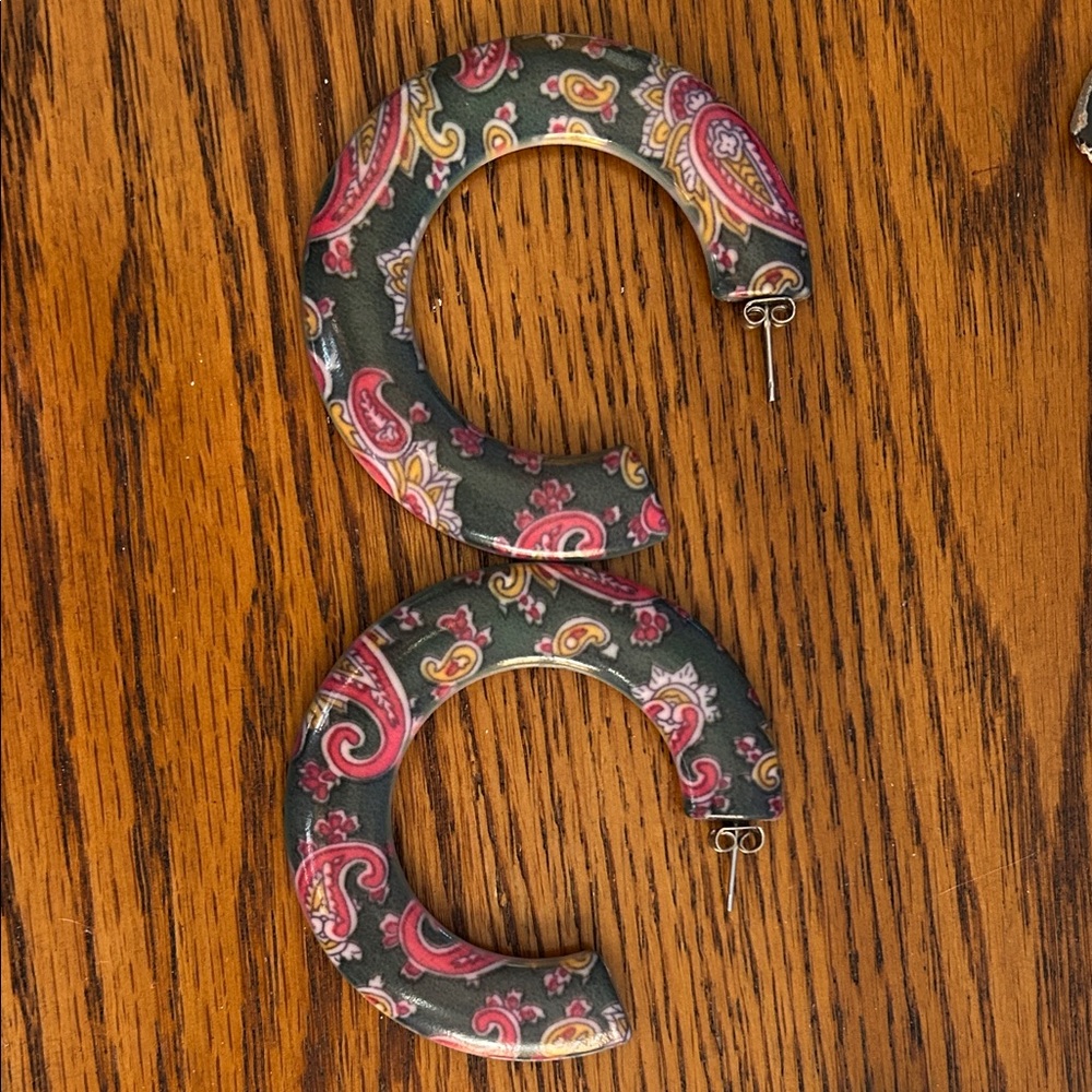 Paisley Hoop Earrings